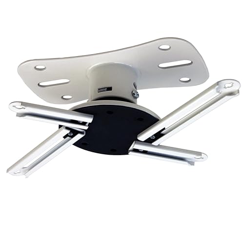 Kanto P101W Universal Projector Ceiling Mount, White - Fits Most projectors and Supports up to 22lbs - Extends 9” to 12” Using Supplied Extension Tubes