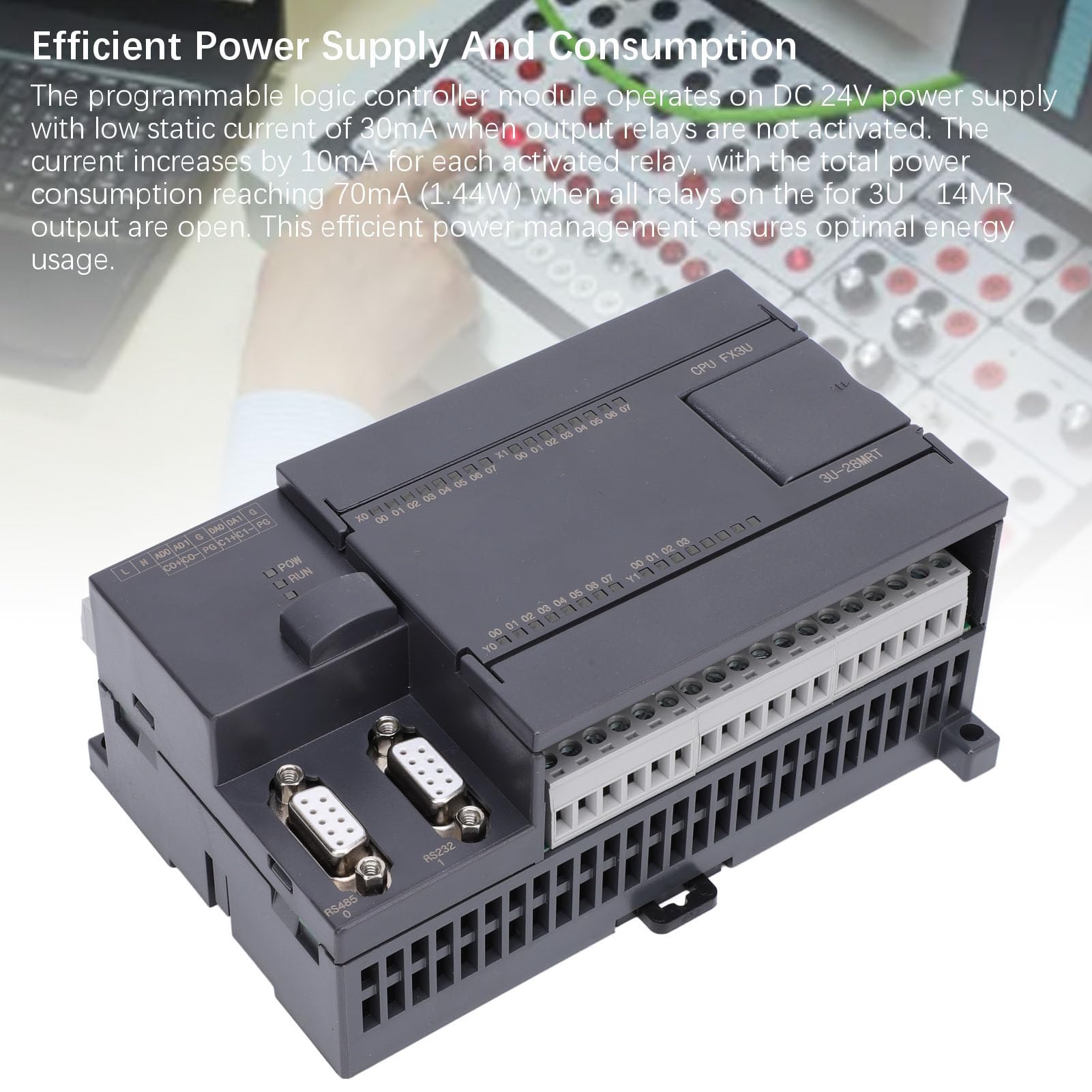 Módulo Controlador de Relé Lógico Programable Industrial Funciones Avanzadas 16 Entradas 12 Salidas para Aplicaciones de Fabricación ABS 1 Unidad