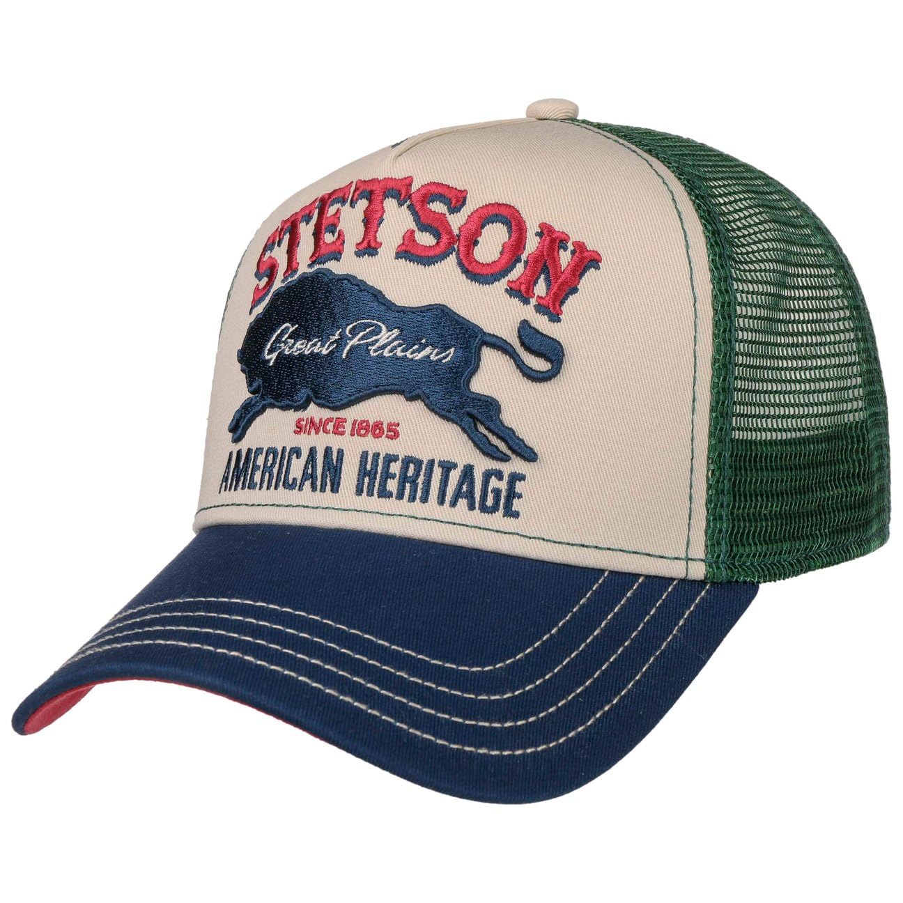 Stetson CHAPEAUSHOP The Plains Berretto da Baseball Visiere Curbee Snapback Unisex per tutte le stagioni, verde, 60 cm