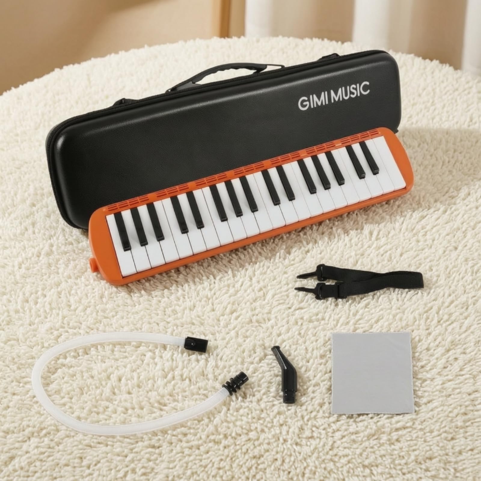 Melódica con Tubo Soplador Musical , Style to 2 , Naranja