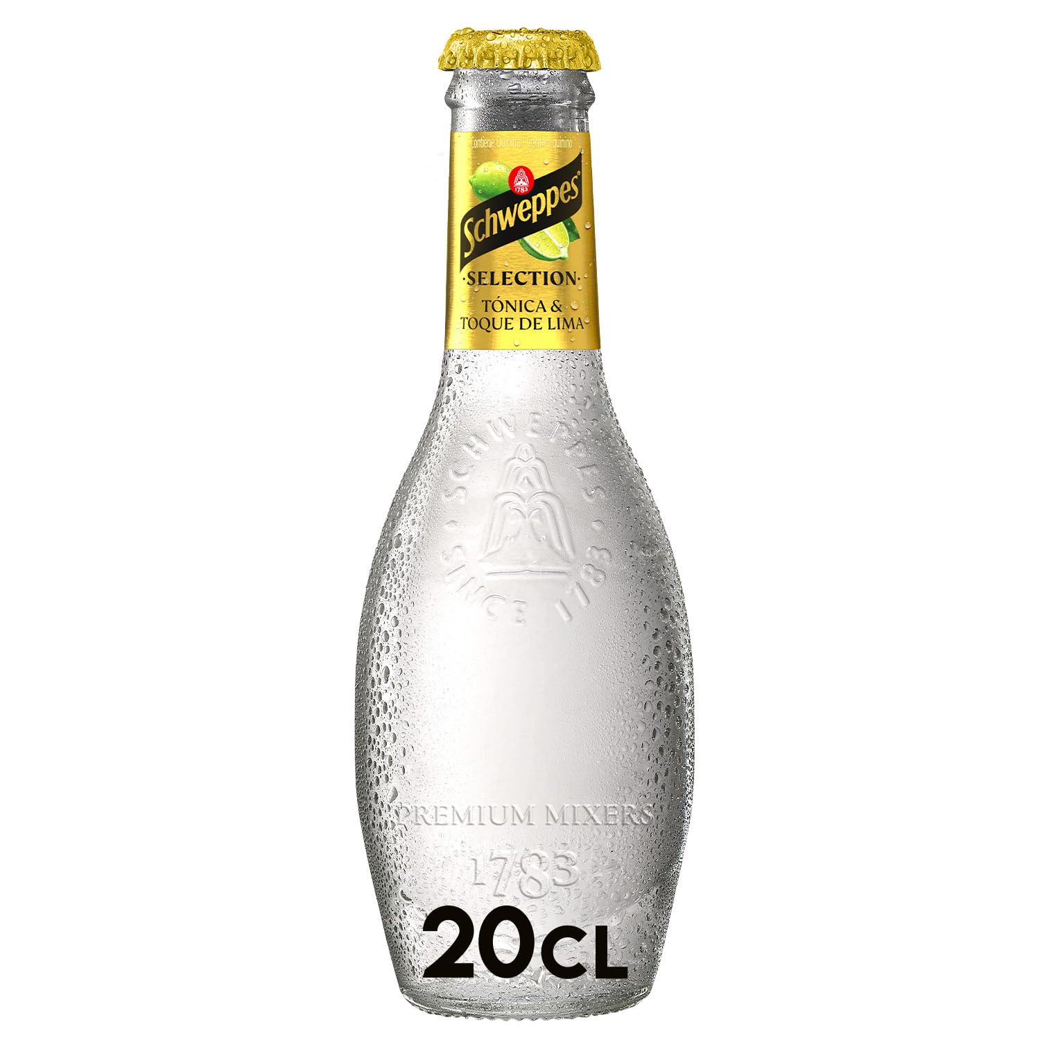 Schweppes Selection Tónica con un toque de Lima - Vidrio, Pack 6 cestas 4 x 20 cl (total: 24 botellas)