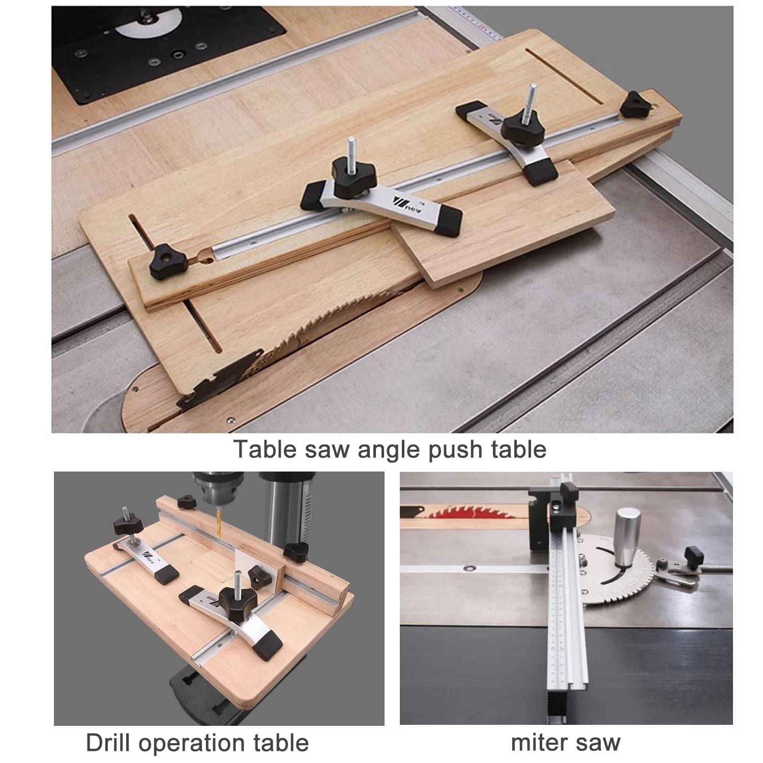 T-Slot Track in Lega di Alluminio 300mm, 2 Pezzi T-Track con 6 Viti Autofilettanti per la Lavorazione del Legno Sega da Banco, Table Saw per Falegname