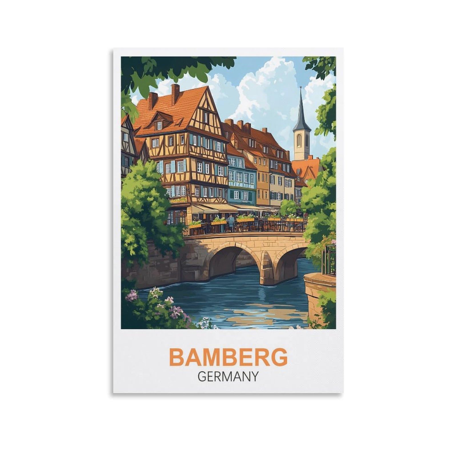 EZMLFA 5D Diamond Art Kits for Beginner,Bamberg Germany Crystal Rhinestone Embroidery Craft Kits for Home Wall Decor Gifts, 30x40cm