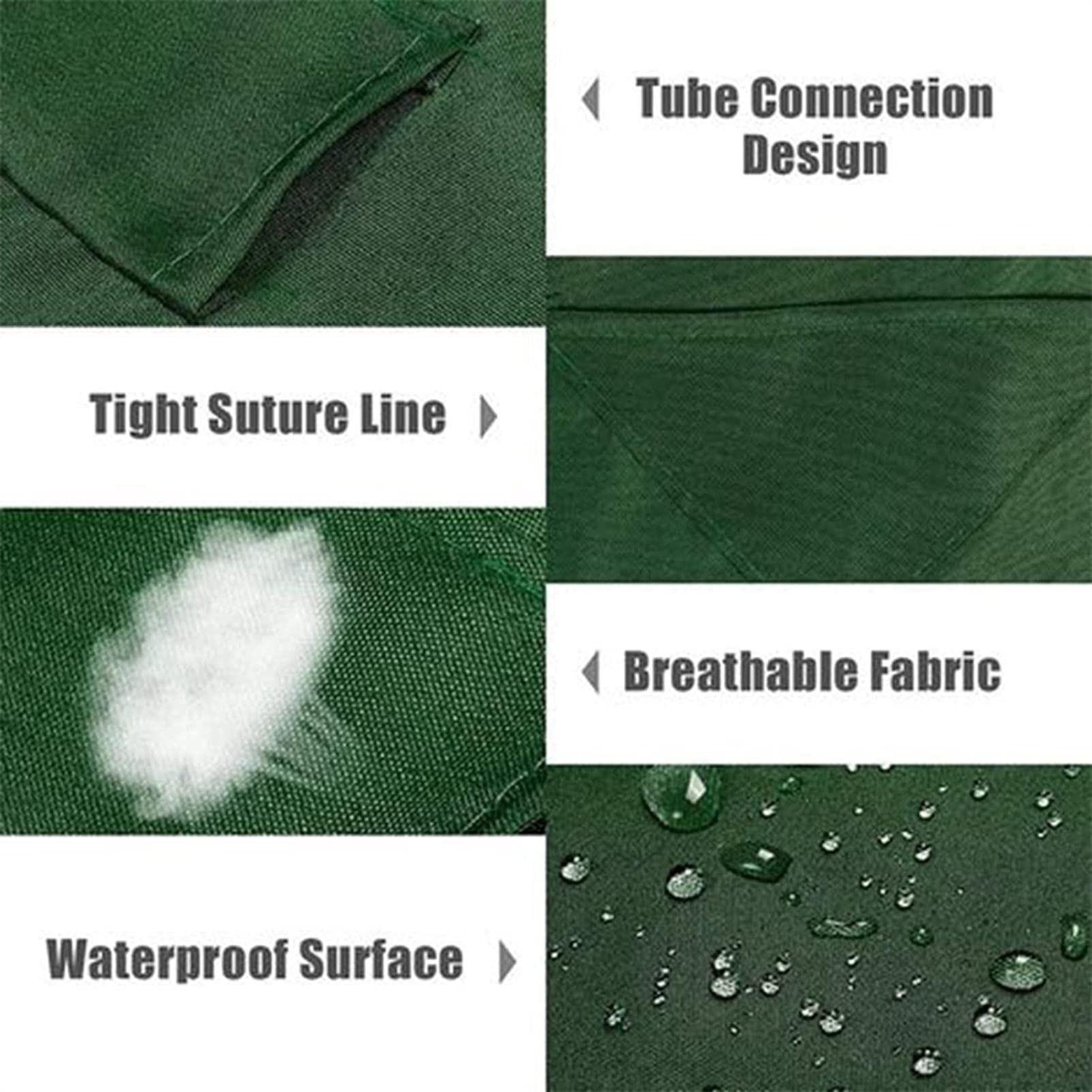 Tetto del Dondolo da Giardino Ricambio, Baldacchino di Ricambio per Altalena a 2 e 3 posti, Copertura per Amaca da Giardino, Esterno, con 4 Tasche angolari rinforzate, Impermeabile, Verde.