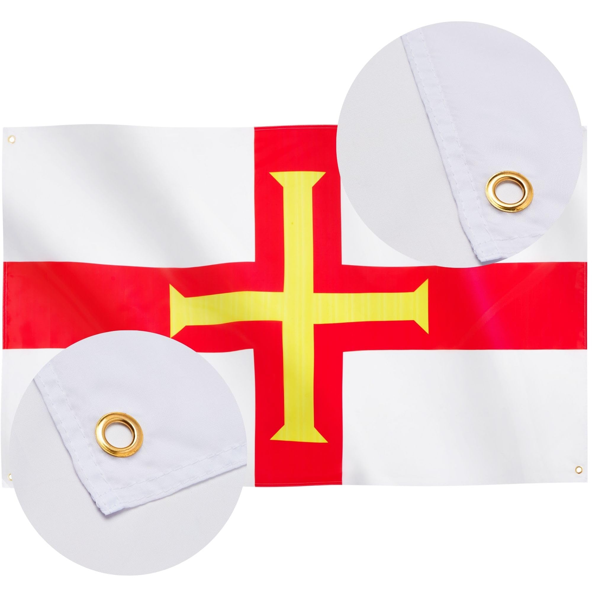 Runesol Guernsey Flag, 91x152cm, 3ft x 5ft, 4 Grommets, Eyelet In Every Corner, National Flag, St George Cross, Premium Flags - Image 4