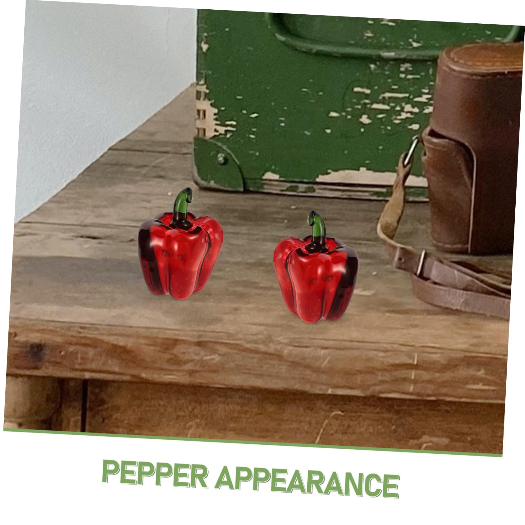 ABOOFAN 5 Pz Ornamenti di di cristallo peperoncino falso statua di peperoncino artificiale figurine di frutta da collezione figurina di peperone decorazione della scrivania rosso