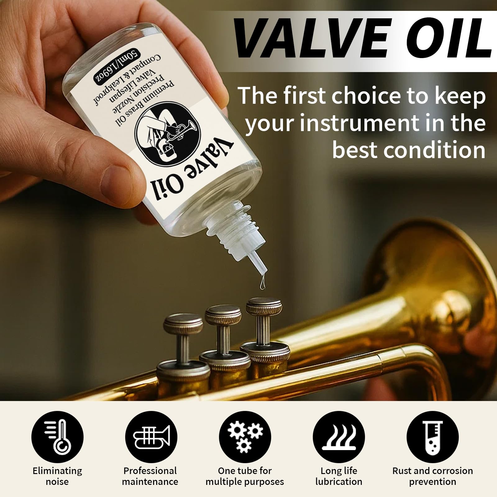 Amazon.com: Brass Valve Oil 1.76oz for Trumpet, Trombone, French Horn, Tuba, Euphonium, All Brass Instruments Accessories | Valve and Rotor Lubricant - Odorless, Corrosion Protection Formula - Easy to Use (50ml) : Musical Instruments Amazon.com: Brass Valve Oil 1.76oz for Trumpet, Trombone, French Horn, Tuba, Euphonium, All Brass Instruments Accessories | Valve and Rotor Lubricant - Odorless, Corrosion Protection Formula - Easy to Use (50ml) : Musical Instruments