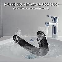 Vista 5 de Consoladro doble de 15 * 1.7 pulgadas de Seiecft, consolador anal realista de gel de cristal, pene largo y suave con venas y glande, juguetes