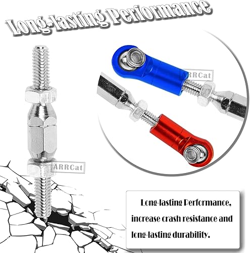 Miniatura 5 de RC Upgrades - Pieza de mejoras para automóvil RC de granito 110 4X4 Mega550, 110 Senton 4X4 Mega550 RC, 6 tensores ajustables de aluminio, eslabones