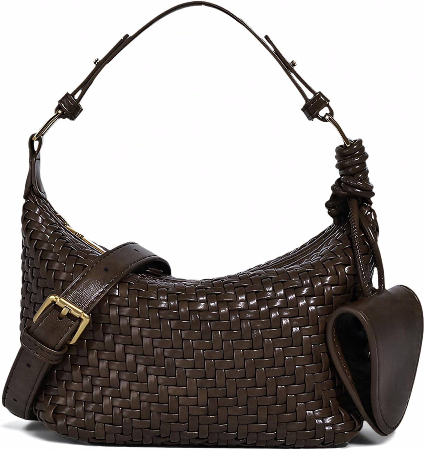 Handmade Genuine Leather Woven Purse for Women,Hobo Bags and Handbags,Female Shoulder Crossbody Bag