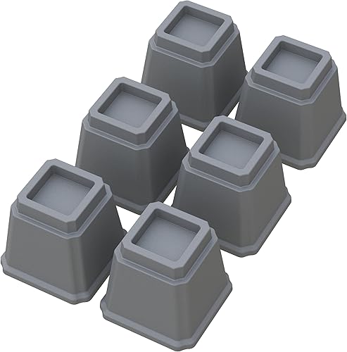 Miniatura 37 de Juego de 9 elevadores de cama de 3 pulgadas, elevadores de cama resistentes para marco de cama, paquete de 9 elevadores de hasta 3000 libras