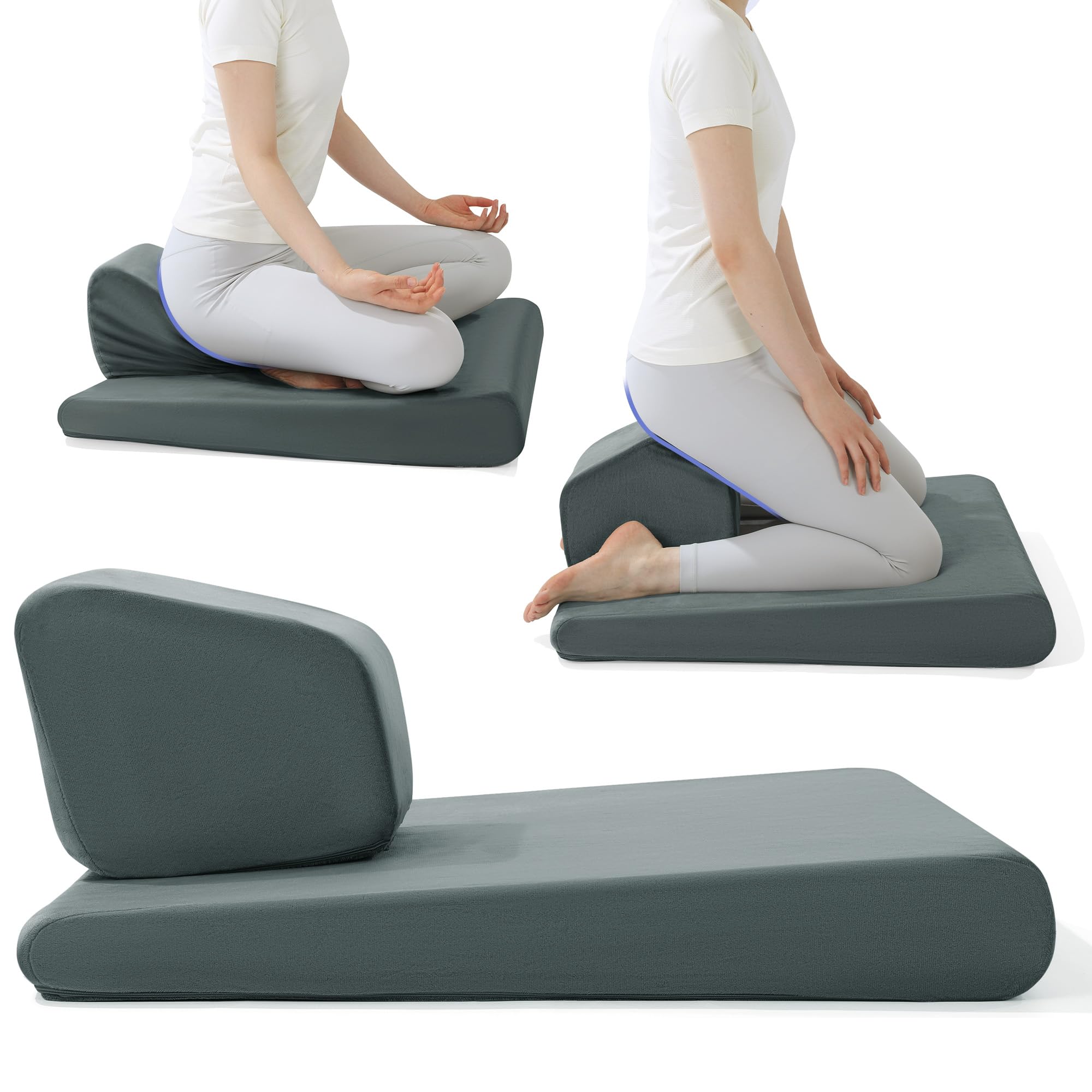 meditation gear HOMBYS Adjustable Cushion Set, Thickened Foam Yoga Pillow for Floor Sitting with Hip & Knee Support, Ergonomic Wedge Floor Cushion for Meditation & Mindfulness : Home & Kitchen Version:U5-US Plug Care 20 x 20 HoheAcht | PASIA Tereno gumwall