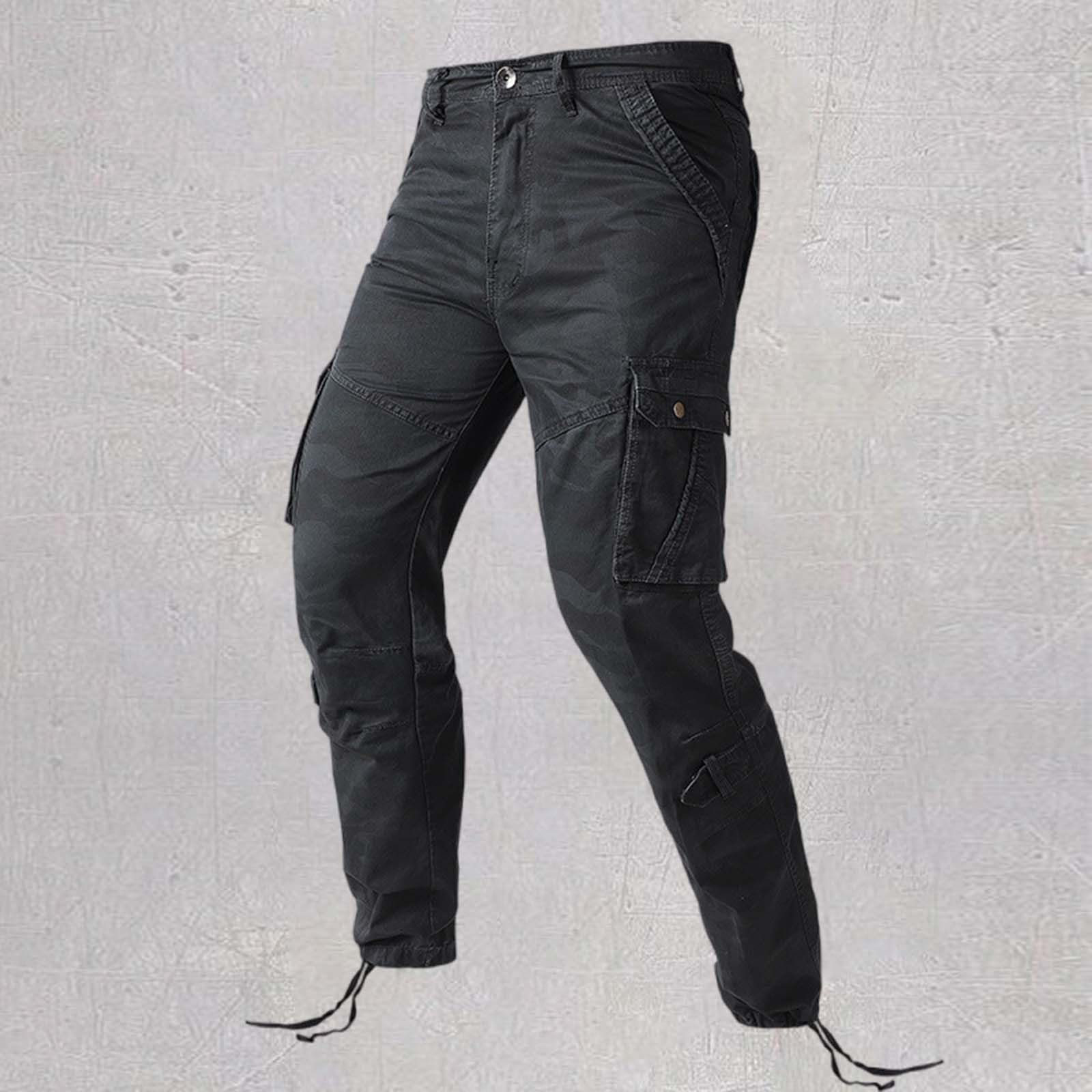 Generisch Pantaloni cargo da uomo mimetici: pantaloni outdoor con molte tasche, pantaloni sportivi leggeri da jogging con polsini, resistenti all'abrasione, pantaloni da lavoro classici e comodi, per
