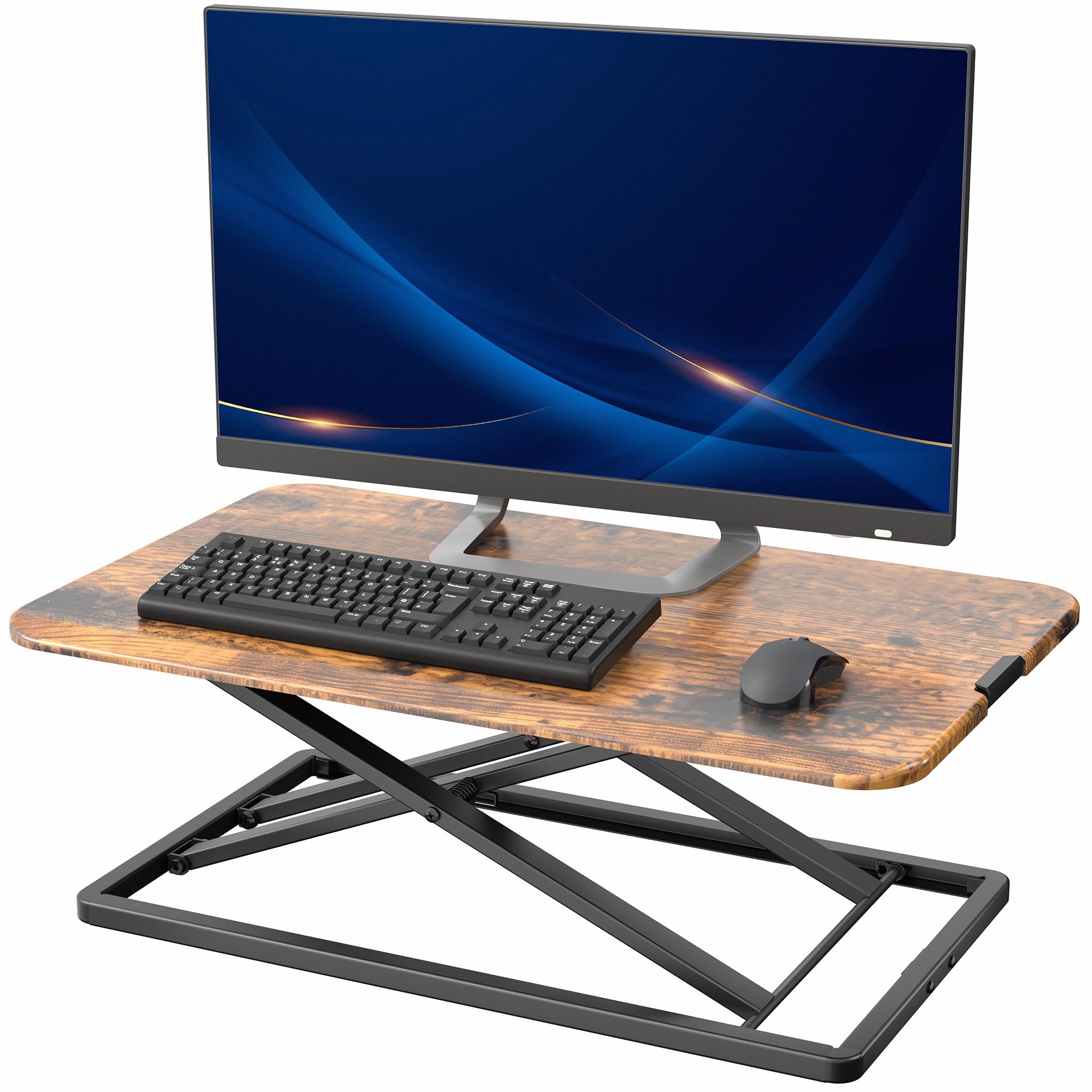 VIVO Vintage Brown 29 in Single Top Standing Desk Converter, DESK-V000UN