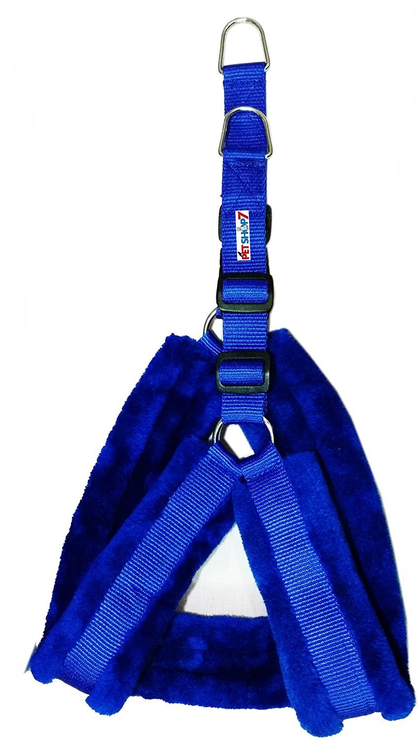 Petshop7 Nylon Dog Harness with Fur 1.25 inch Large - Blue (Chest Size : 29-35) (B06X92KPXT) Amazon Price History, Amazon Price Tracker