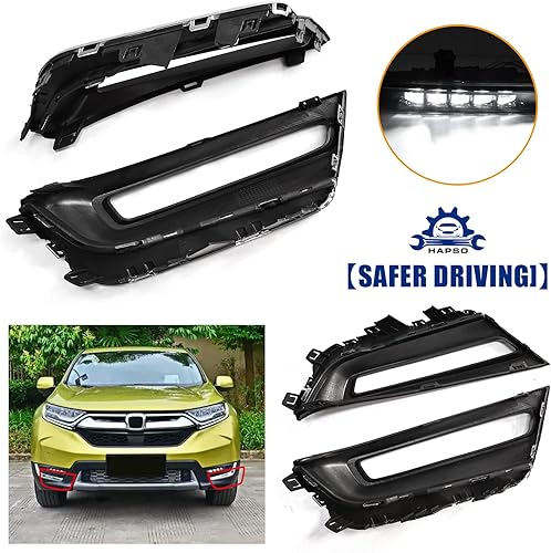 Miniatura 5 de Lámpara antiniebla LED, faros antiniebla, lámparas de conducción + conjunto de bombillas, bisel negro, lente transparente para Honda CRV CR-V 2017