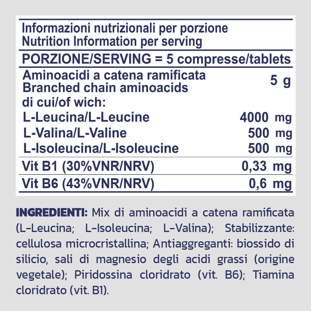 PROLABS – Bcaa Aminoacidi Ramificati Compresse 8.1.1, Amminoacidi 100% Veg con Vitamina B6, B1 e L-Leucina (8 parti) Crescita e Recupero Muscolare, Integratore Post e Pre Workout, 150 Tablet (1000 mg)