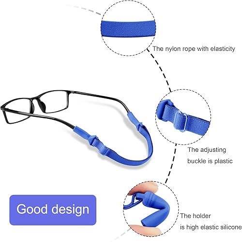 Vista 19 de lvvfit Adjustable Glasses Strap, No Tail Adjustable Eyewear Retainer Glasses Straps, Sunglasses Straps for Men,Women,kids (4pcs Pink)