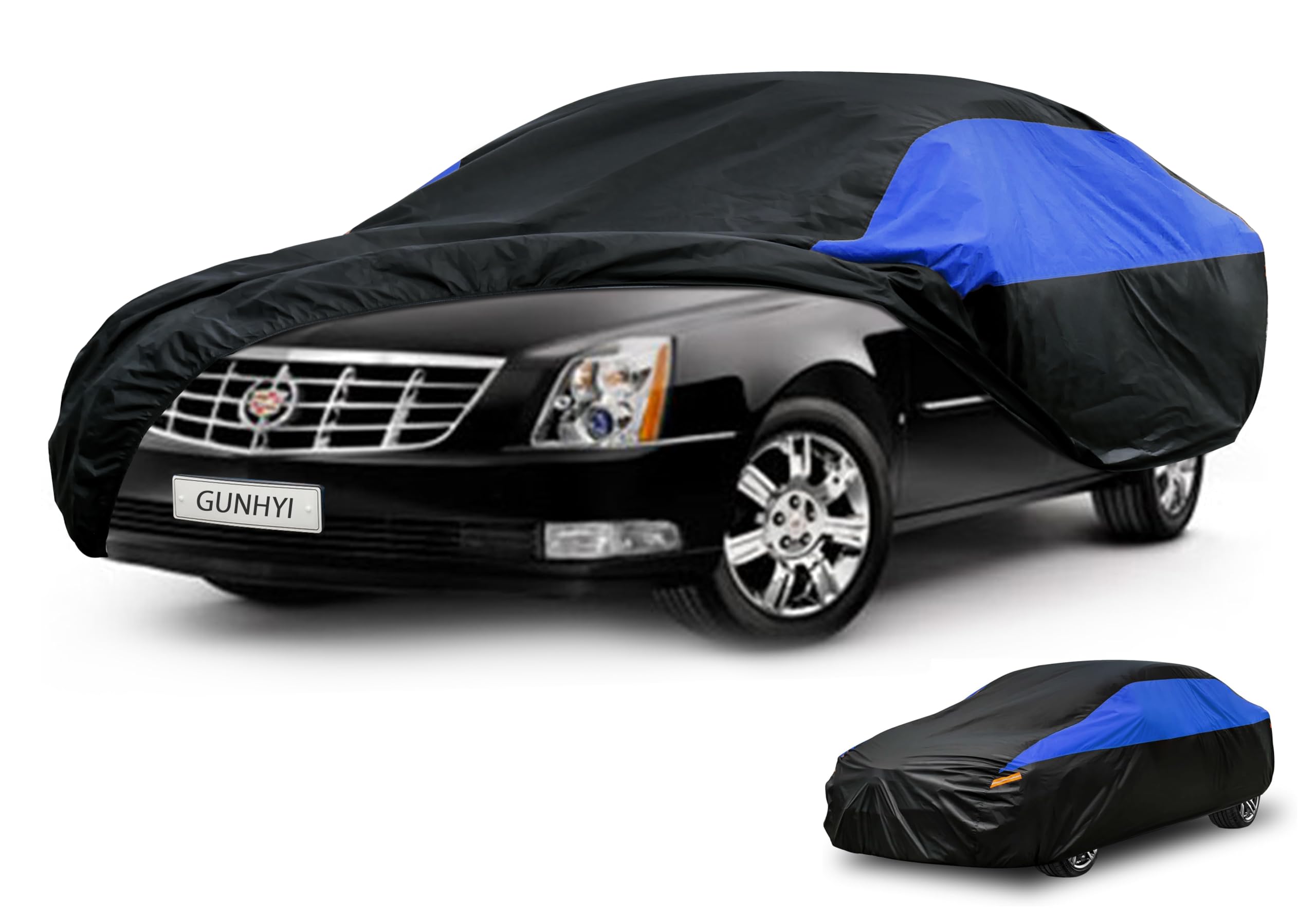 GUNHYI Cadillac Car Cover Custom Fit Cadillac DTS Waterproof All Weather, Lightweight Full Car Cover Outdoor Sun UV Rain Dust Snow Wind Protection.
