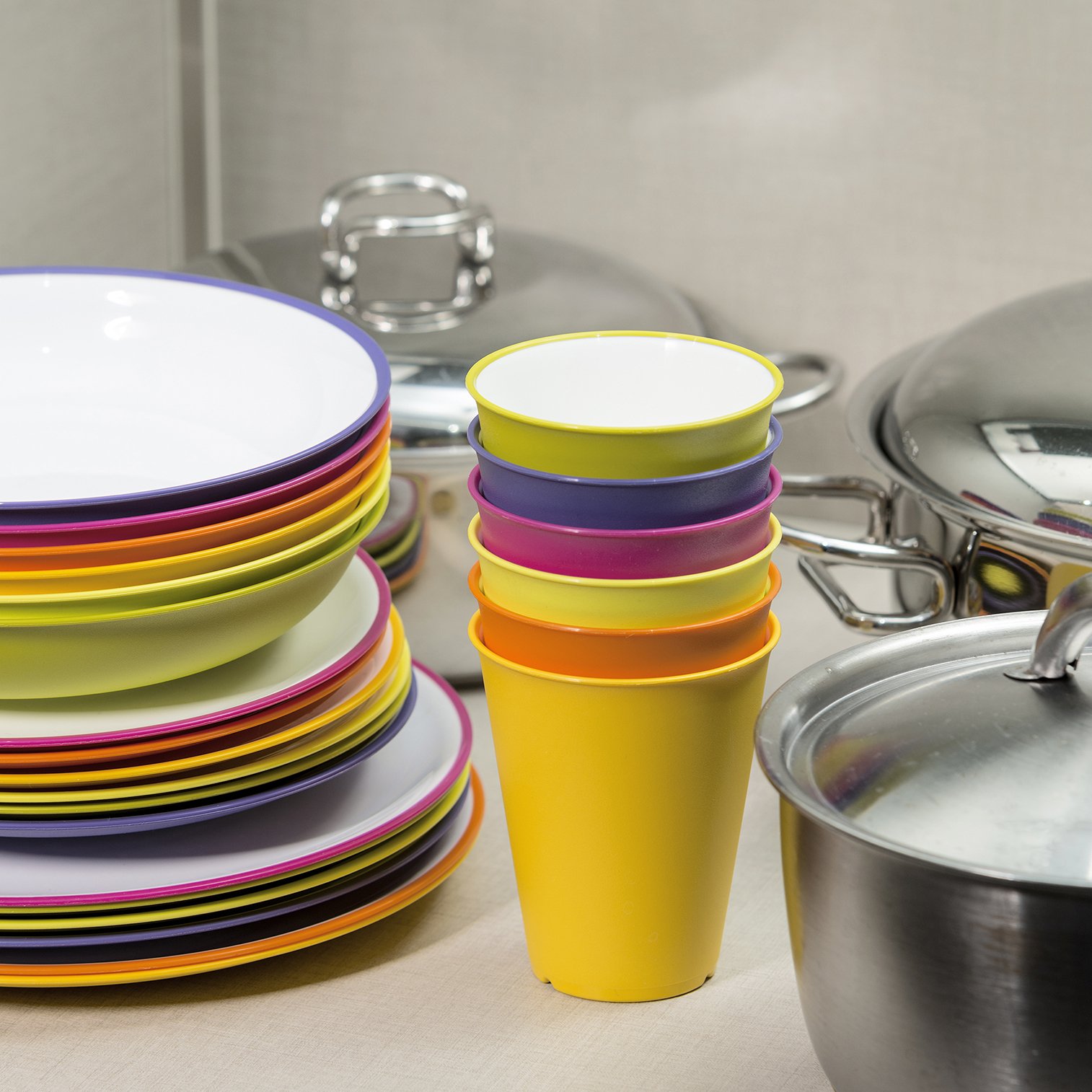omada Design, Satz 6 Stücke Bargläser, Cocktailgläser oder 30Cl Gläser, Linea Sanaliving, Made in Italy, Gläser aus Kunststoff und integrierten antimikrobiellen Mitteln, um Bakterien und Pilze.