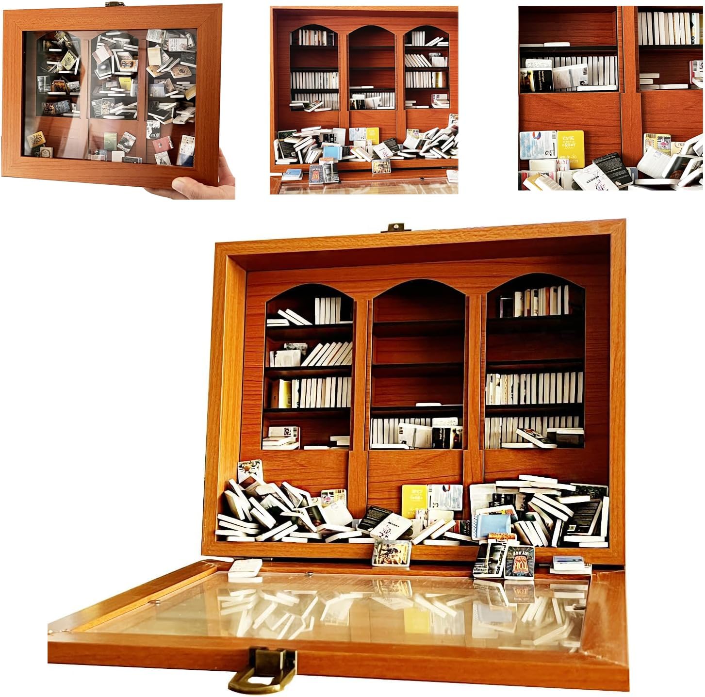 Handmade Anxiety Bookshelf With 200 mini books
