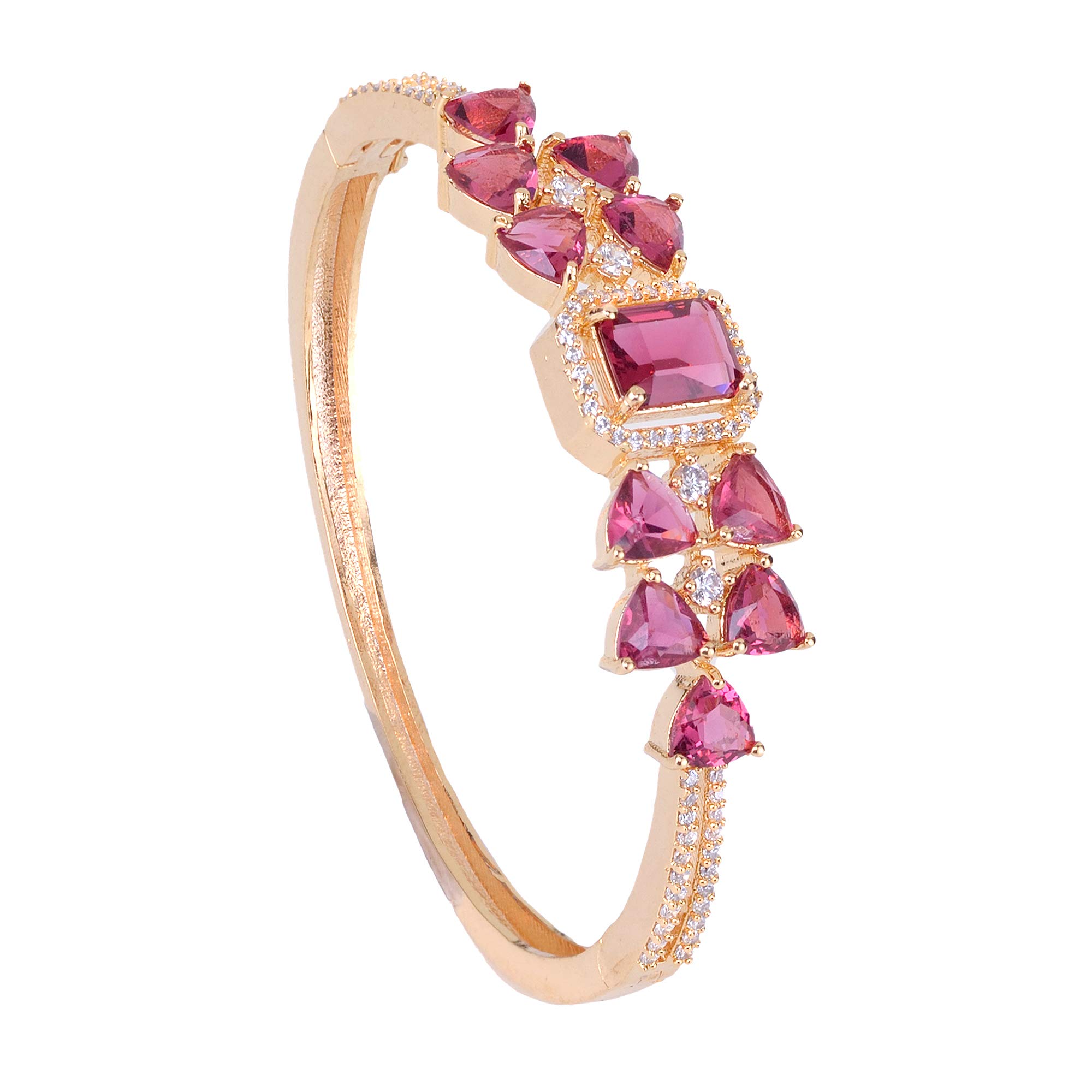 SARAF RS JEWELLERY- Rhodium Ruby American Diamond studded handcrafted designer Bracelet for Women & Girls (B08KD6S8X8) Amazon Price History, Amazon Price Tracker