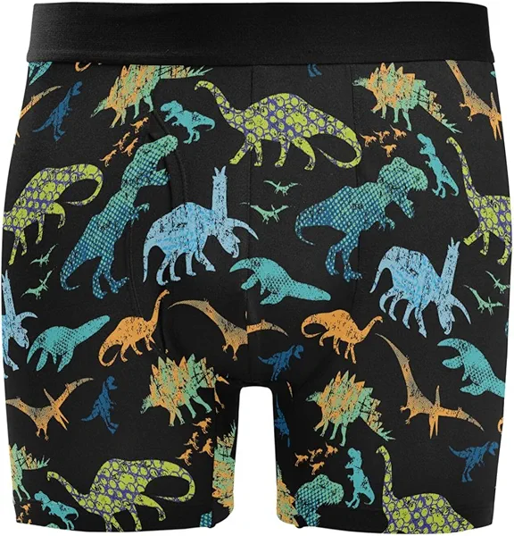 JHKKU Men's Boxer Briefs Soft Comfort Stretch 4 Inch Inseam Underwear with Fly