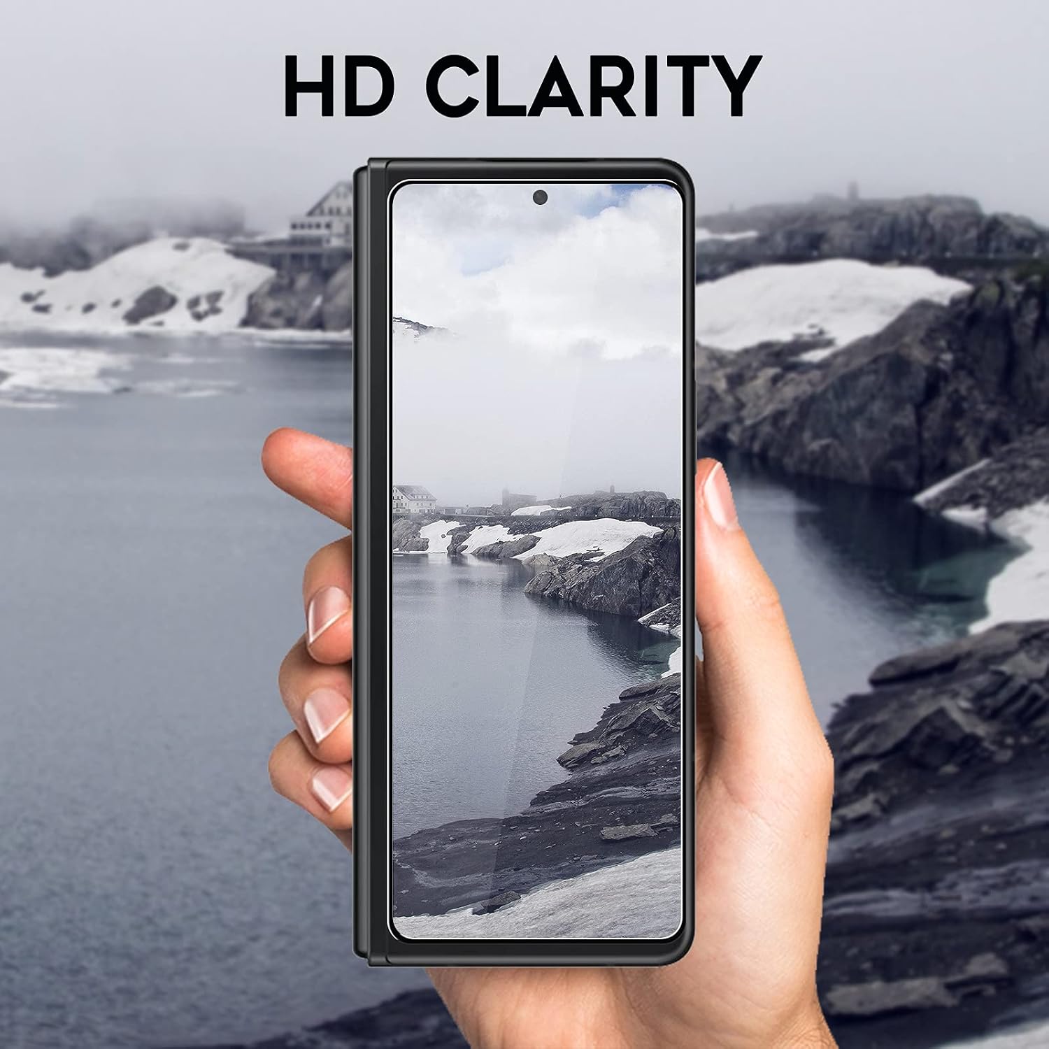 Orzero (2 Pack) Tempered Glass Screen Protector Compatible for Samsung Galaxy Z Fold 3 5G (Not for Z Flip 3 5G), Smaller Version (Case Friendly) 9H High Definition Bubble-Free (Lifetime Replacement)