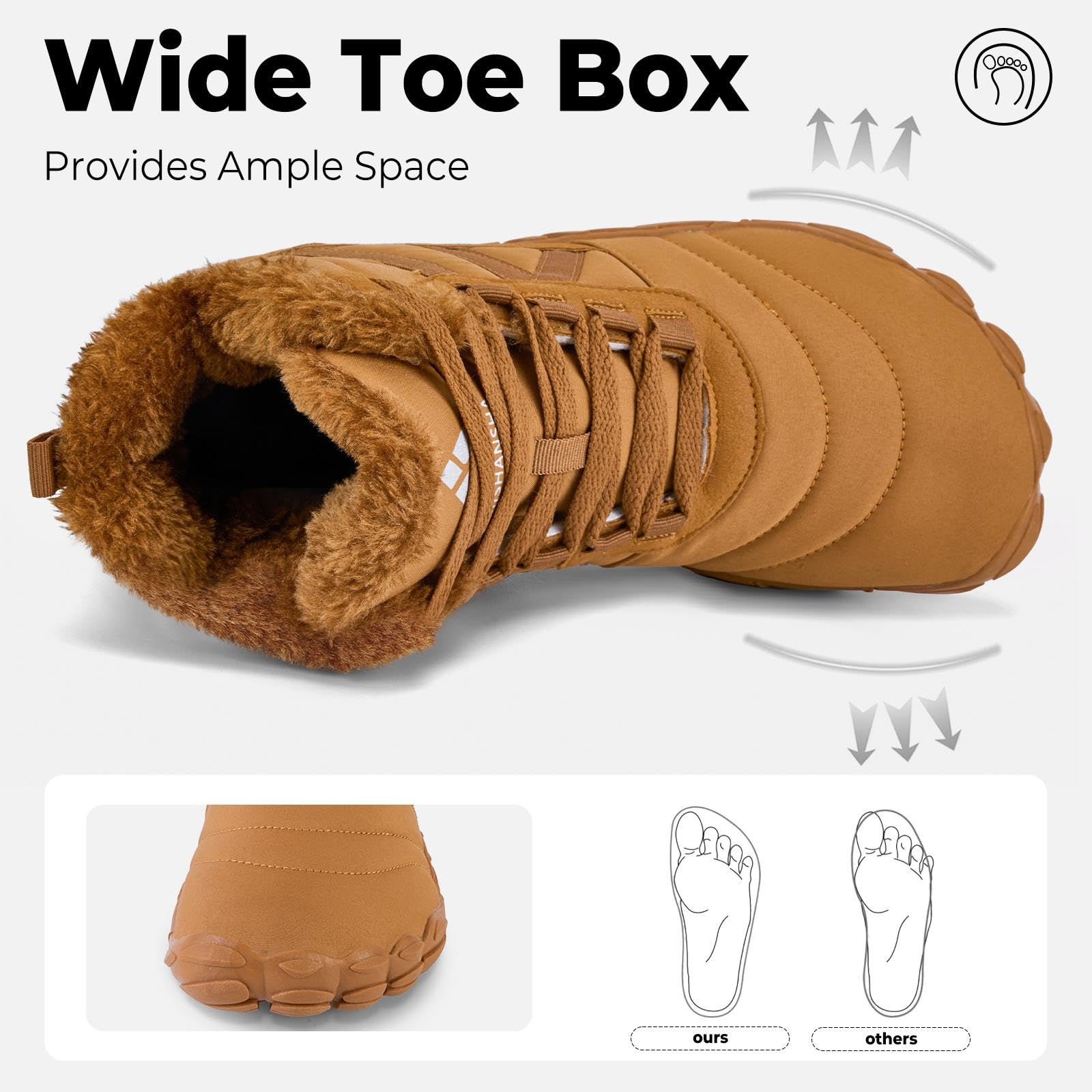 Mishansha Unisex Scarpe Invernali Barefoot Shoes Caldo Stivali Neve,Gr.36-48