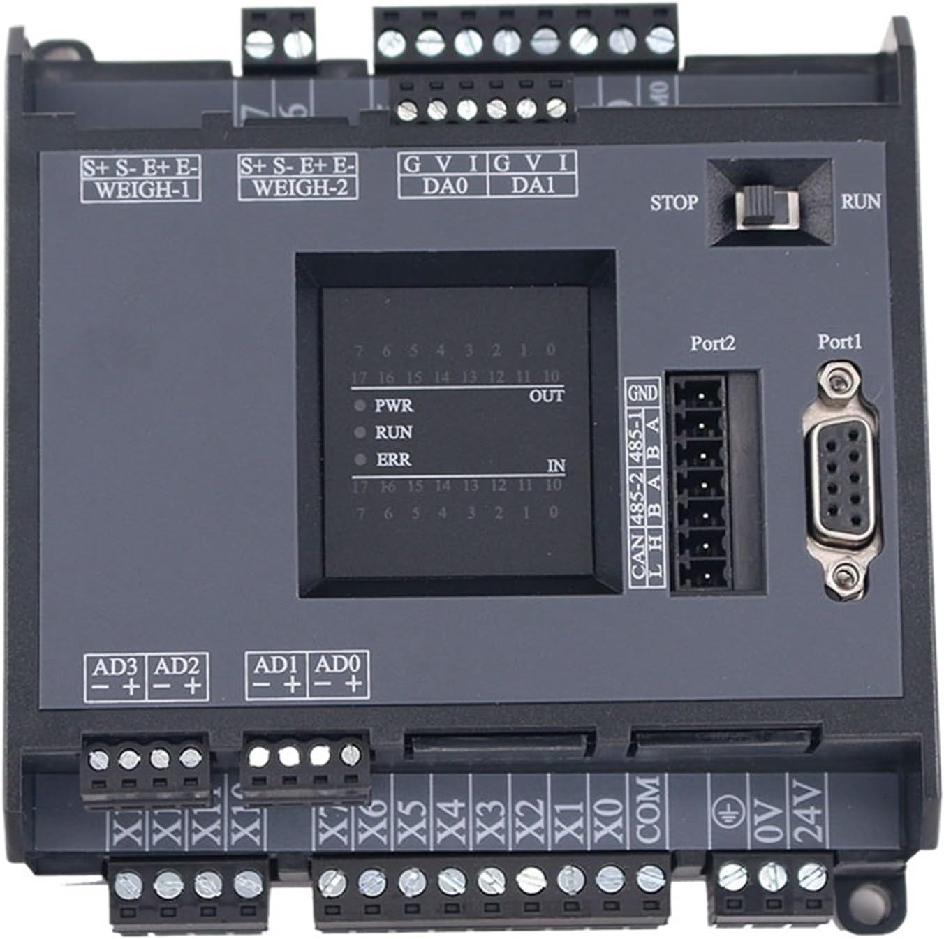 EIVTIXAZ LK3U-20MR/MT Controller with 12 Digital inputs, 8 outputs, 4 Analog inputs, 2 Analog outputs, RS232, RS485.(Relay Output,NTC10k)
