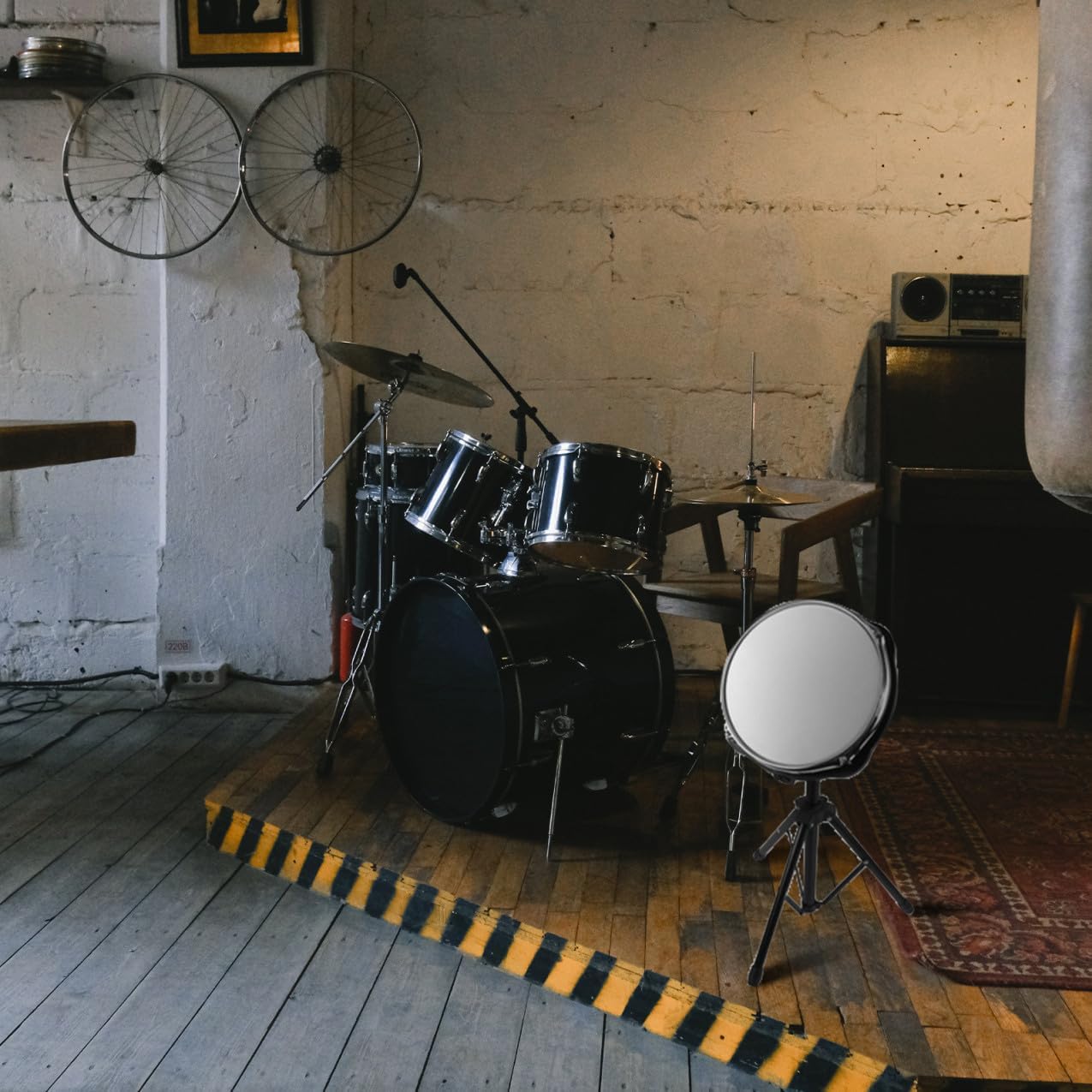 1pc Dumb Drum Pad Mute Cushion for Beginners for Quiet Practice Protects Instruments for Drumming Training Sessions White