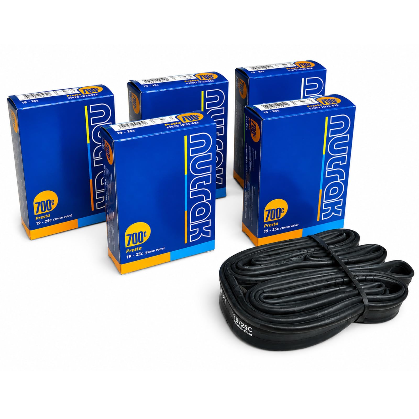 Contrast Nutrak 700 x 19-25c Bike Inner Tubes - Presta Valve (Pack of 5)