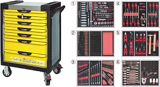 KS Tools 814.7425 PearLline carro 7 cajones cajonera de 429 herramientas gris/amarillo