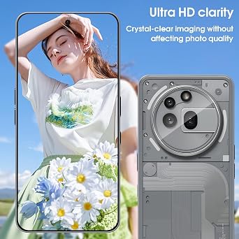 QULLOO Screen Protector for Nothing Phone 3A Pro, [2+2 Pack] Tempered Glass & Camera Lens Protector, HD Anti-Scratch Easy Installation Protective Glass Film