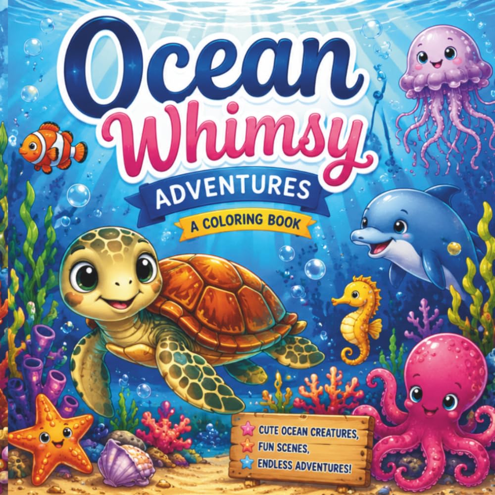 Ocean Whimsy Adventures: Color the Magical Ocean Kingdom