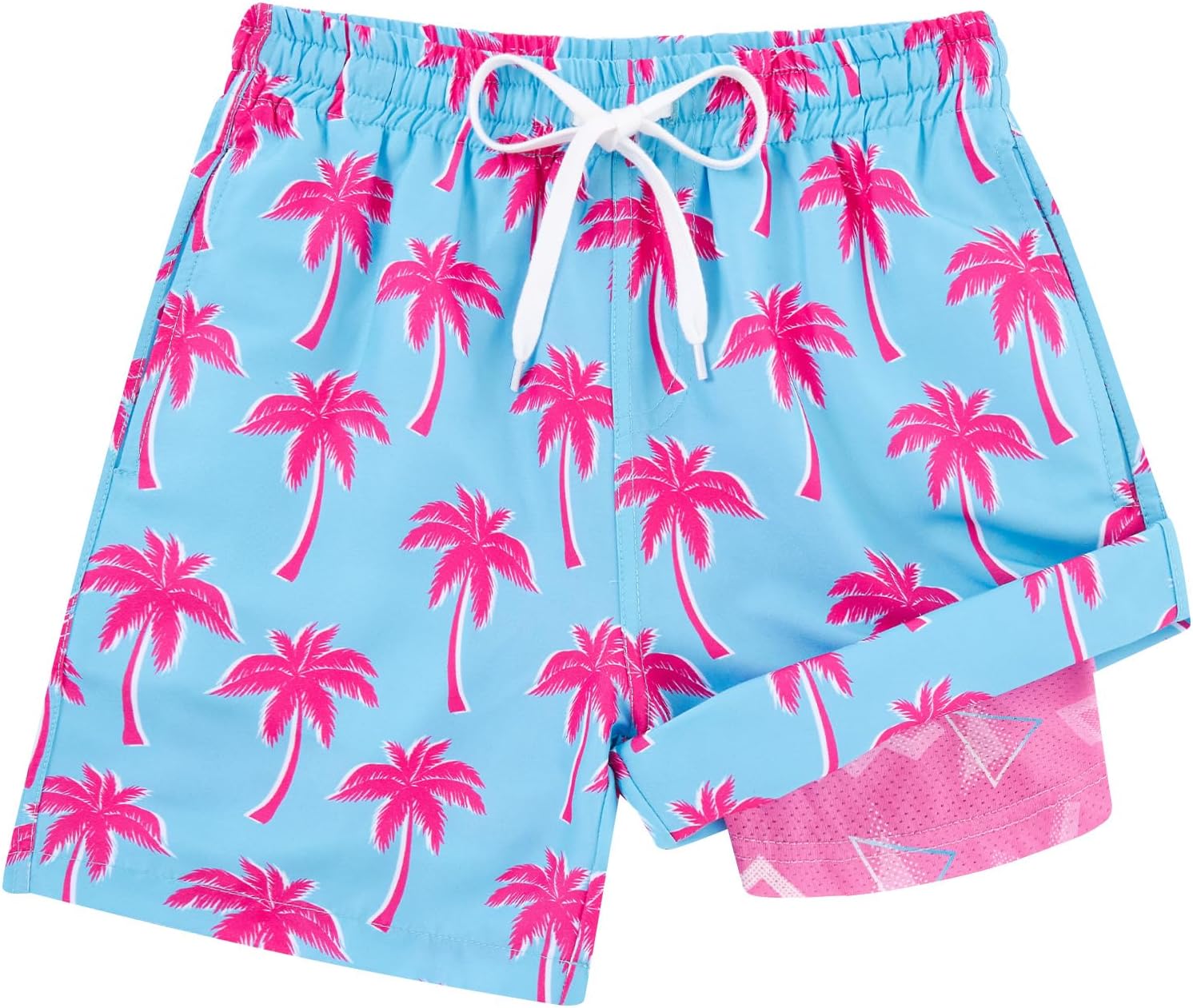 Cozople 7-20T Boys Swim Trunks with Compression Liner Big Boys Quick Dry Bathing Suit Stretch 2 in 1 Beach Swimming Shorts