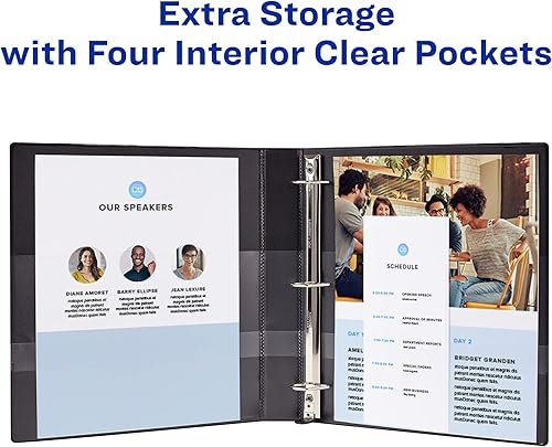 Miniatura 6 de Carpeta antiadherente y resistente con anillas, de Avery, 1unidad, Negro 3 pulgadas