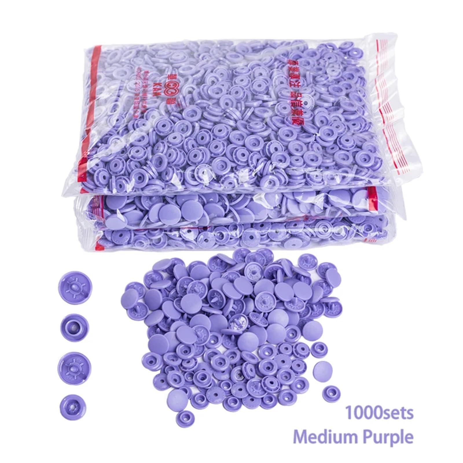 Botones de presión para coser, 1000 juegos de botones a presión de plástico mate, T3/10 mm, T5/12,4 mm, resina, accesorios de ropa (B28)