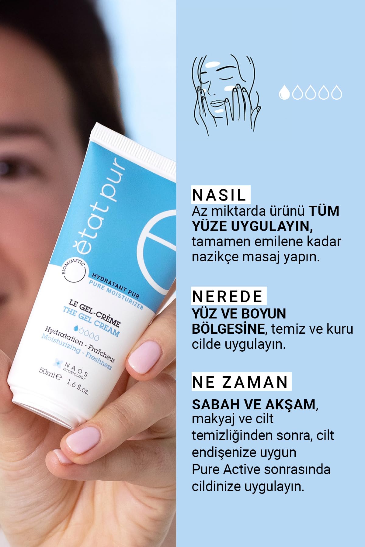 Etat Pur The Gel Cream Karma ve Yağlı Ciltler İçin Jel Dokulu Rahatlatıcı Nemlendirici Yüz Kremi 50 ML