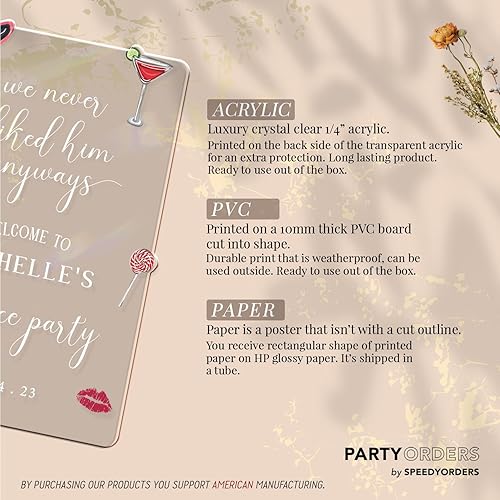 Miniatura 6 de Letrero de bienvenida para fiesta de divorcio Decoración de bienvenida de divorcio personalizada, divertida y elegante, decoración humorística
