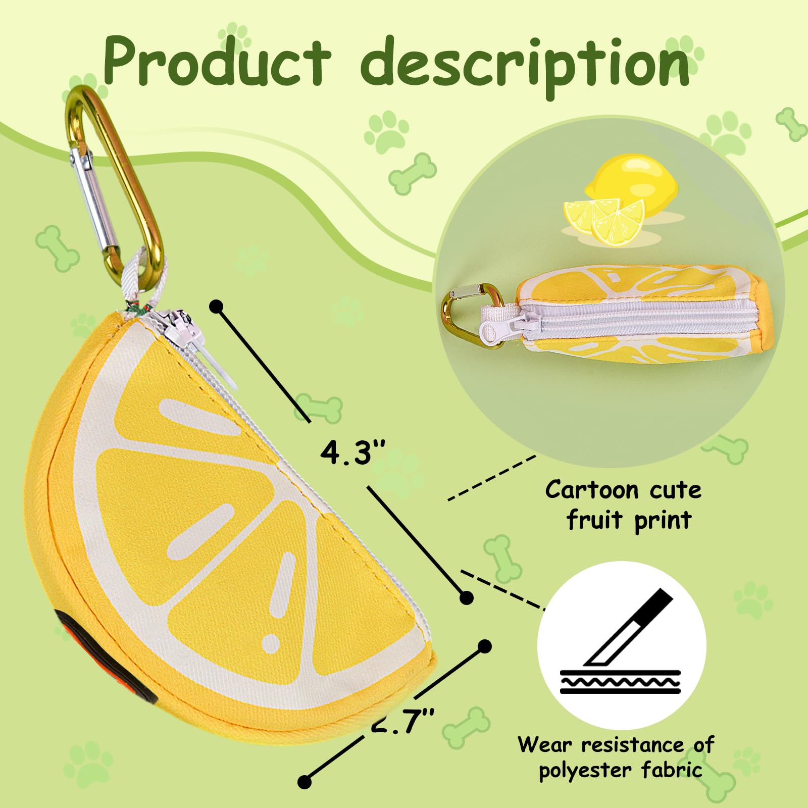 ICEMOOD Lemon Shape Dog Poop Bag Holder and Carrier - Image 2