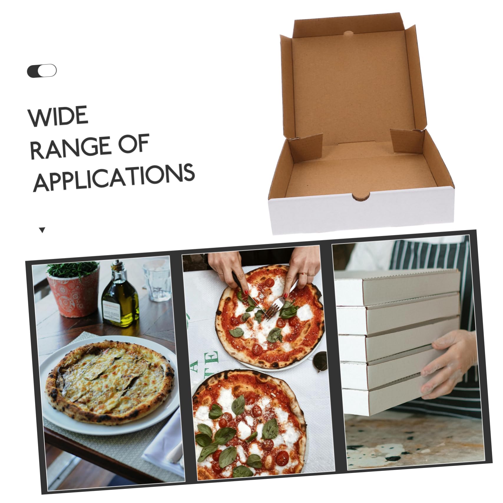 UKCOCO 30pezzi Scatole Di Cartone Ondulato Per Pizza Scatole Vuote Per Asporto e Spedizione Bianche Per Pizza Torte e Biscotti