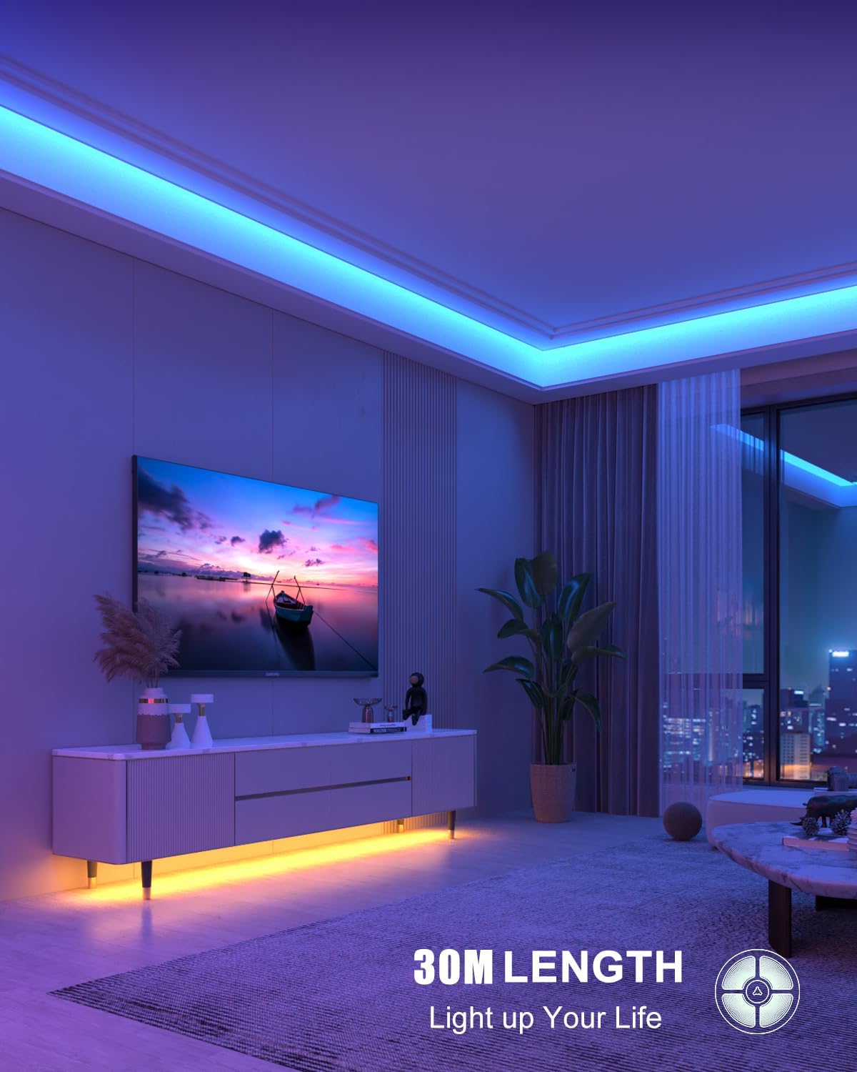 Bande LED 30M Multicolore avec Télécommande et App - Décoration Chambre, Fête, Cuisine - Image secondaire
