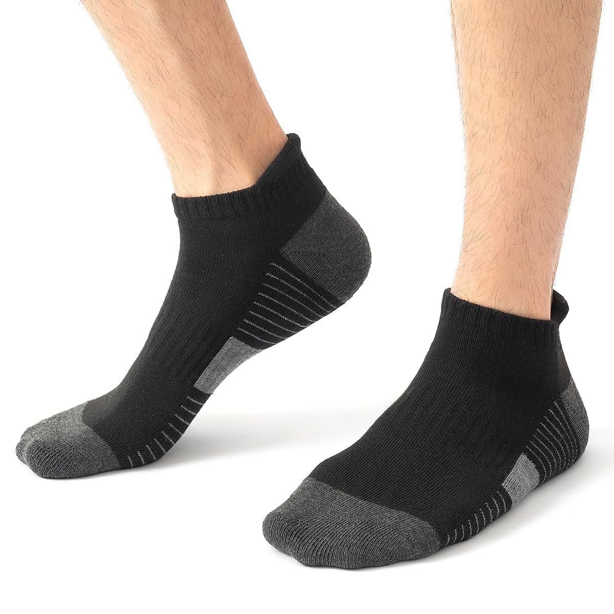 JOYNÉE 10 pares de calcetines deportivos para hombre, acolchados, transpirables, de corte bajo, para hombre, talla de calcetín 10-13