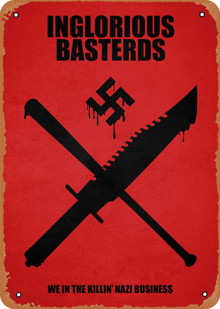 Unidwod Inglorious Basterds Minimal Movie Poster 8 x 12 Inches - Vintage Metal Tin Sign for Home Bar Pub Garage Decor Gifts