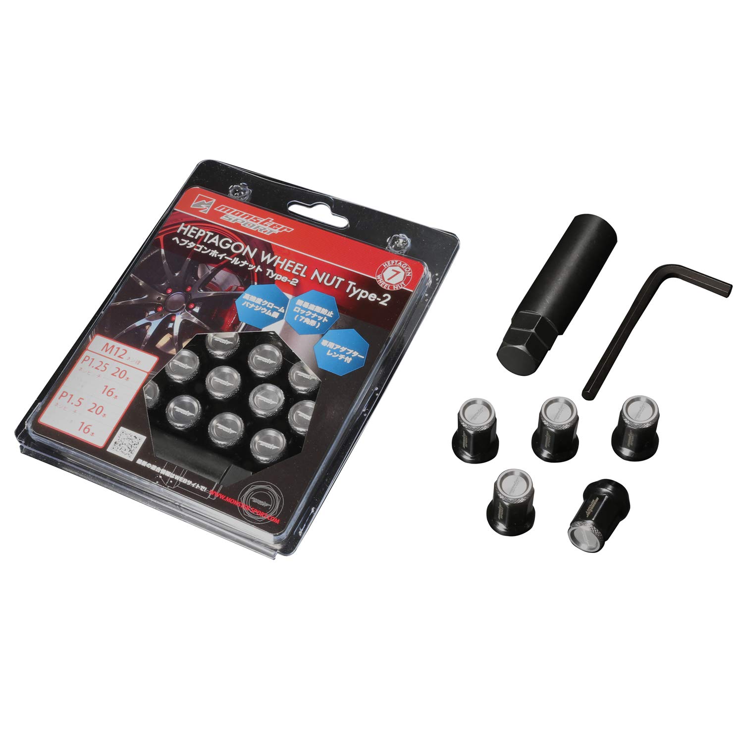 Amazon | MONSTER SPORT ヘプタゴンホイールナット Type-2 M12×P1.25 