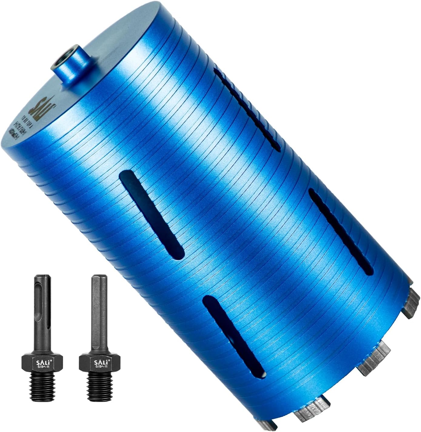 SALI Diamond Core Drill Bits 5 1/2" Diameter 10"/254mm Drilling Depth 5/8-11" Thread Core Bit Turbo Laser-Welded Segments for Cured Concrete with, Brick, Block, Masonry, with Two Adapters