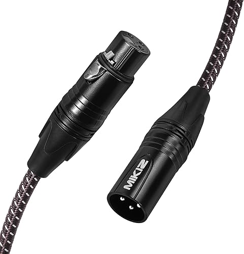 Miniatura 2 de XLR Cables trenzados de 6 pies, paquete de 2 cables de conexión XLR cortos antienredos de primera calidad macho a hembra para micrófono DJ