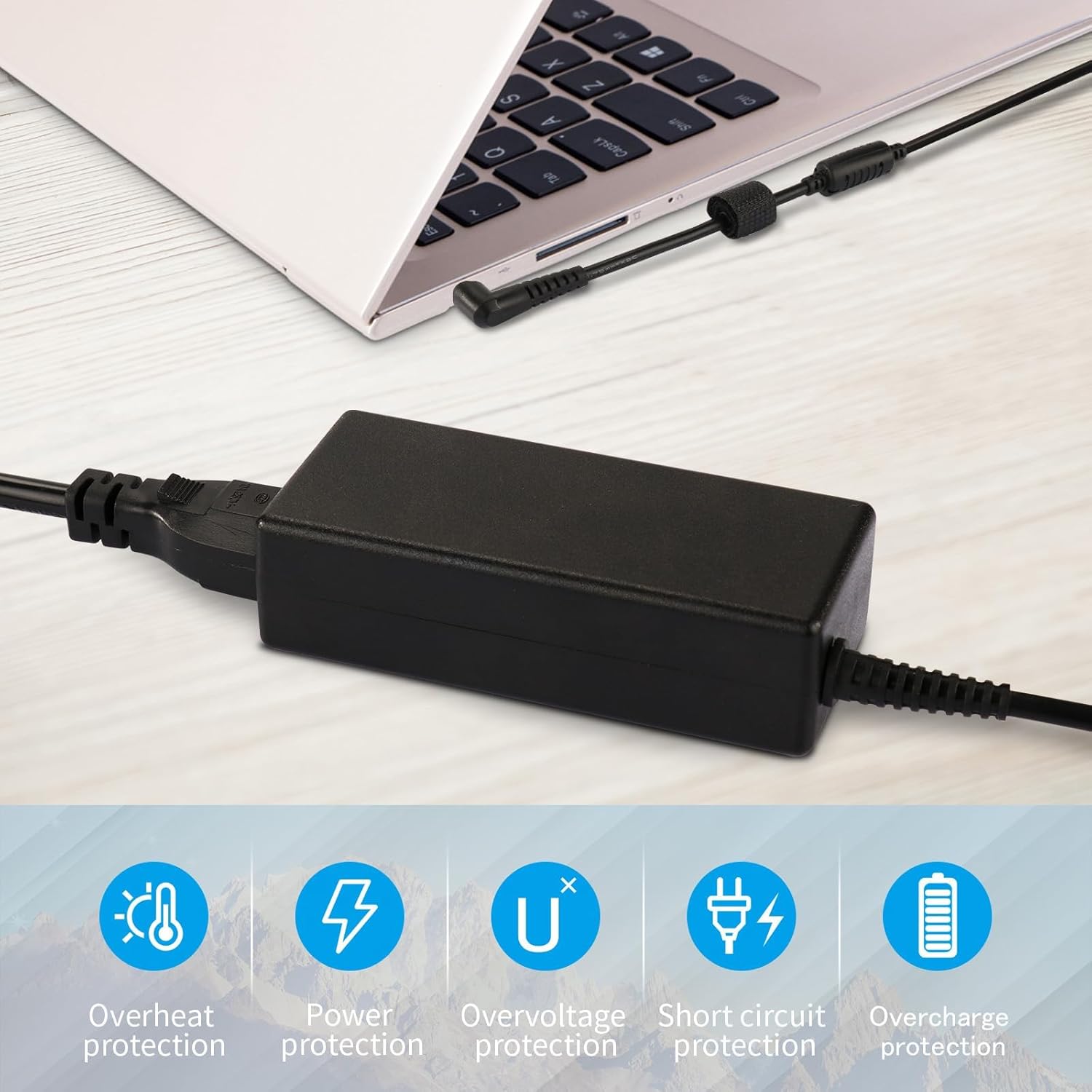19V 3.42A 65W Laptop Charger AC Power Adapter Power Supply Compatible with Toshiba Satellite C655 C850 C50 C855 P50 A100 A105 A110 A130 A200 A205 L10 L20 L25 L30 L655