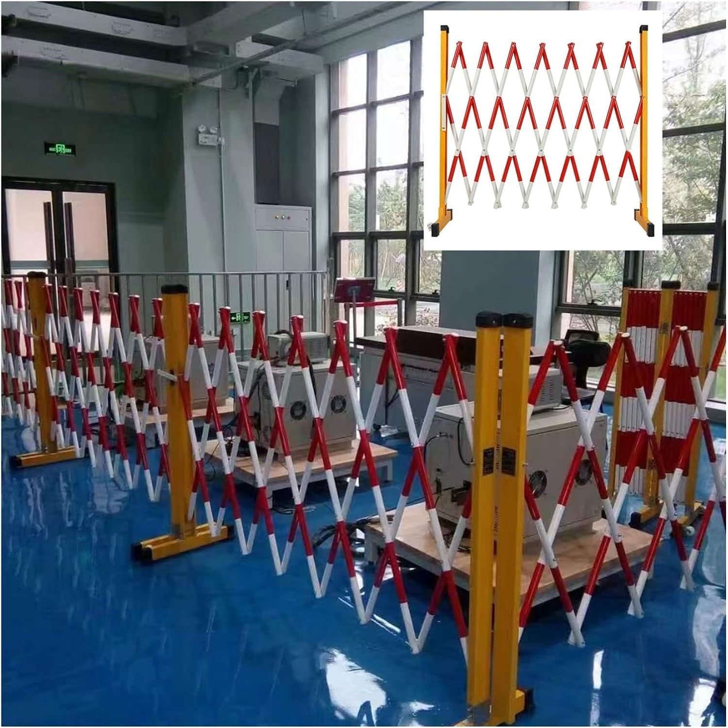 Clôture d'allée extérieure rétractable et barrière mobile pliable flexible haute de 1,2 m